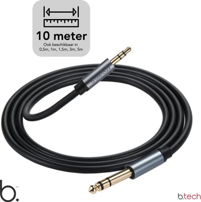 Brosendaal Audio Kabel 3 5 mm jack - AUX Kabel - Extra Lang - 10 Meter - zwart