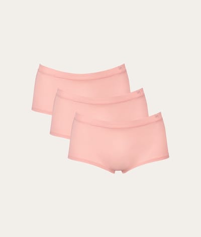 Undiemeister Hipster Dames 3-pack Korte Pijpjes Slim Fit Platte Naden Tencel - Lichtroze - Maat S