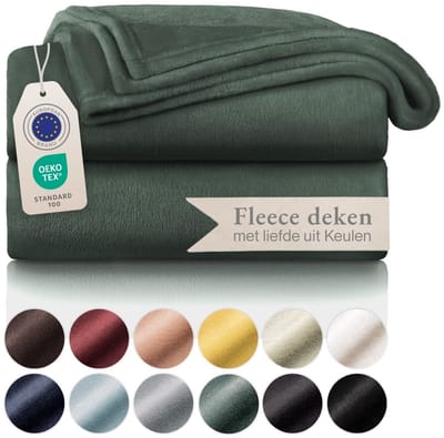 Dailygoody - Fleece deken - Zachte microvezeldeken - Perfect voor thuis en onderweg - Groen - Ideaal voor bank en picknick - Comfortabel en warm