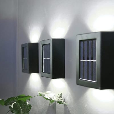 Set van 4 Zonne-energie Wandlampen voor Buiten - IP65 Waterdicht - Up & Down Verlichting