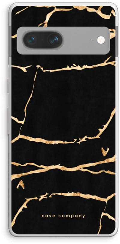 Case Company® - Hoesje geschikt voor Google Pixel 7 hoesje - Gouden marmer - Soft Cover Telefoonhoesje - Bescherming aan alle Kanten en Schermrand