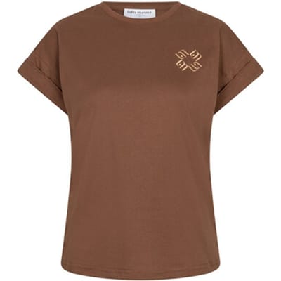 Lofty Manner bruine dames t-shirt   Ronde hals   Relaxed Fit   Geen zakken   Grafisch patroon   Korte mouw Bruin S