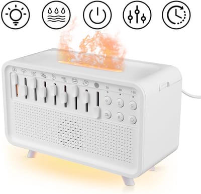 3 in 1 White Noise Bluetooth Speaker - Aroma Diffuser - 8 Rustgevende Omgevingsgeluiden - Witte Ruis - USB-C Oplaadbaar - Sfeer Nachtlampje - Slaaptimer - Slaapgeluiden - Wit
