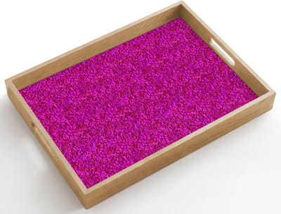 Dienblad hout 50x35 cm - Schootdienblad - Vloeiend - Olie - Roze - Verf - Borrelplank rechthoek - Plateau dienbladen