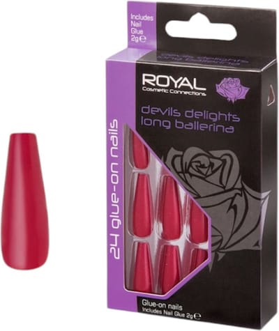 Royal Nagels Devils delights Long Ballerina 24 stuks Rood