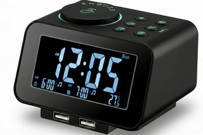 Homebay - Digitale Wekkerradio - Netstroom - 2x USB Oplader - Dimbaar Display - Natuurgeluiden - Zwart