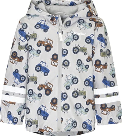 Playshoes - Regenjas- Tractoren - Grijs - Maat 80