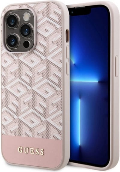 Guess G-Cube Back Case (MagSafe Compatible - Geschikt voor Apple iPhone 14 Pro (6.1") - Roze