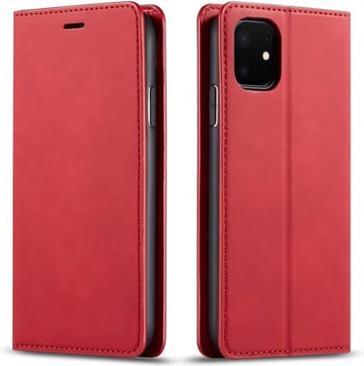 Geschikt voor Apple iPhone 11 Bookcase | Rood | Pasjeshouder | Portemonnee hoesje