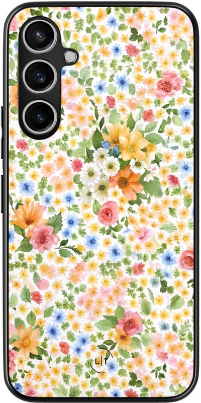 Leuke Telefoonhoesjes - Hoesje geschikt voor Samsung Galaxy S23 FE - Lovely flowerss - Backcover zwart - Bloemen - Geel