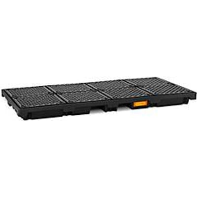 PE opvangbak CEMO 270/8, met 8 PE roosters, B 2480 x D 1280 x H 180 mm, 270 l, voor 8 x 200 l vaten, tot 2400 kg