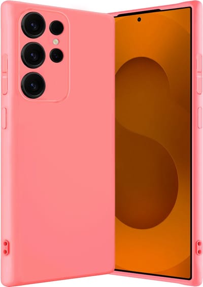 Hoes - Geschikt voor Samsung Galaxy S25 Ultra - Sterk & Shockproof - Hoesje Cover - Siliconen Case - Licht Roze