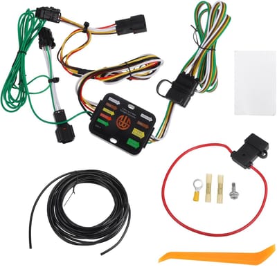 Dailygoods- Aanhangwagenbedradingsset Duurzaam - 4-Pin Connector - Voor Hyundai Tucson 2010-2018 - Zwart - 384cm Lengte - Kunststof/Metaal - Aanhangwagenkabel