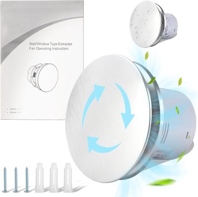 Stille Badkamerventilator 100 mm - 12 W Geluidsarm en Waterdicht