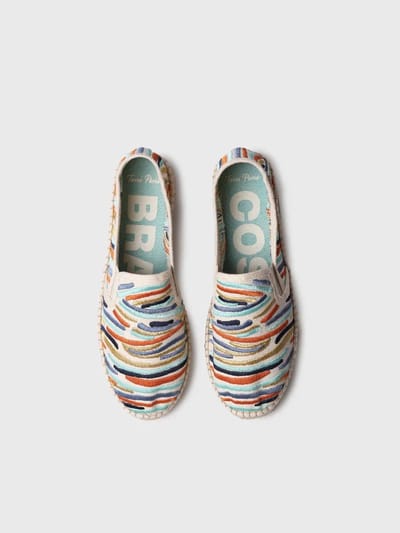 Dames espadrille met veelkleurig borduurwerk | POLA
