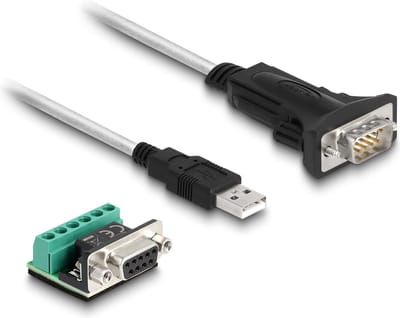 Delock Adapter USB 2.0 Type-A to 1 x Serial RS-422/485 male with 6 pin terminal block 5 V 1.8 m