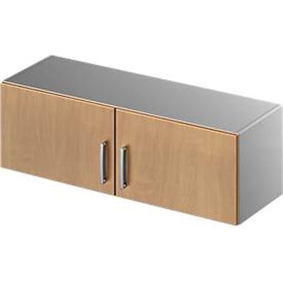 Schäfer Shop Genius Opzetkast TETRIS SOLID, stalen romp, 1 ordnerhoogte, B 1200 mm, beukenpatroon/blank aluminium