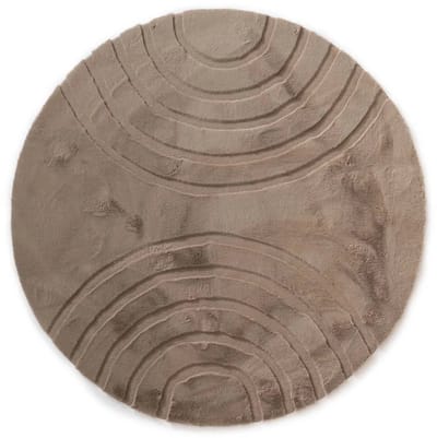 Fluffy vloerkleed rond - Carvy taupe 100