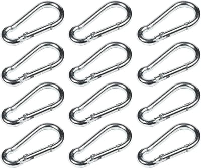 Benson Set karabijnhaken - Ø 5 x 50 mm - zilver - 12 stuks
