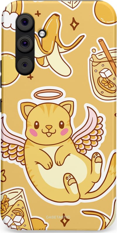 Casetastic Hoesje Geschikt voor Samsung A54 (5G) - Stijlvolle Beschermende Duo-layer Case - Poezenvleugels