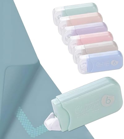 Dubbelzijdige Lijmroller Set (6 Stuks) voor Hobby, Kantoor en Scrapbooking
