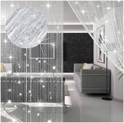 Unyqoos ® Draadgordijn voor Deur en Raam met Insectenbescherming en Decoratieve Functie, 2 Stuks, 100 x 200 cm, Wit