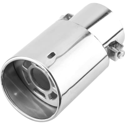 Glanzend Zilver Roestvrij Staal Universele Auto Rechte Uitlaatpijp Achterdemper Tip Staart Keel white