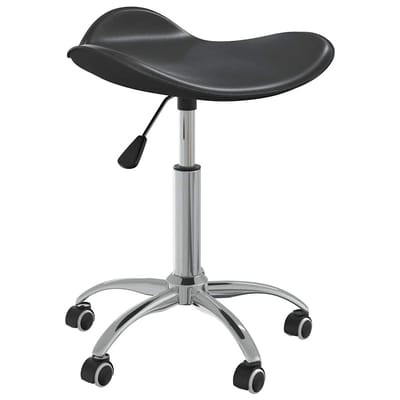 vidaXL - Eetkamerstoel - draaibaar - kunstleer - zwart