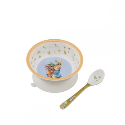 Peter Rabbit bowl met zuignap en lepeltje in geschenkverpakking