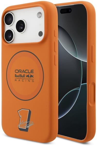 Red Bull Racing Silicone Red Ring Back Cover hoesje met MagSafe voor Apple iPhone 17 Pro - Oranje