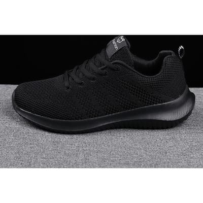Nouvelles Baskets pour Femmes Confortables Légères Souples Antidérapantes Plates Décontractées Chaussures de Sport Outdoor Baskets pour Femmes Taille 35-42 38 black