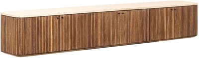 DTP home Zwevend TV meubel Lagoon large teakhout + Mortex - 37x220x35 cm