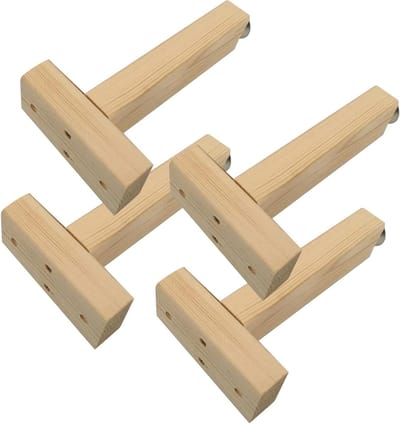 Meubelpoten Set - Houten Steunpoten - Meubels Verhoging - In Hoogte Verstelbaar - 29 cm - Houtkleur