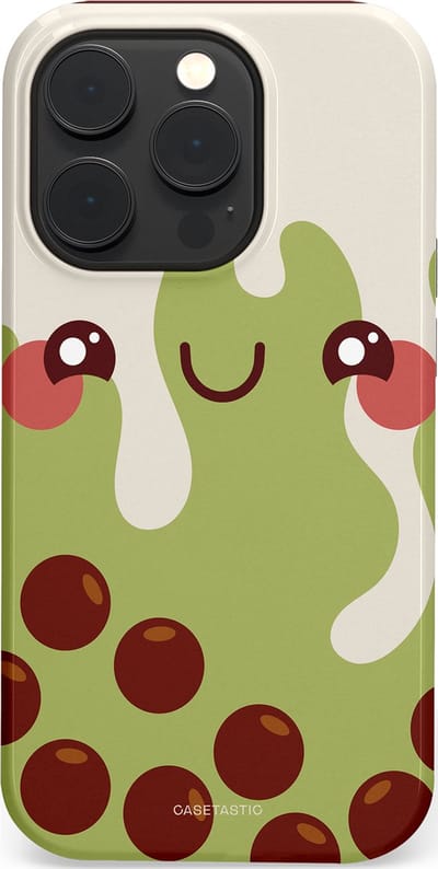 Casetastic Hoesje Geschikt voor Apple iPhone 14 Pro Magsafe - Stijlvolle Beschermende Duo-layer Case - Smeltende pistache bolletjes