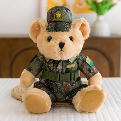 Camouflage Gewapende Politie Beer Pop Kracht Gewapende Politie Marine Corps Beer Pop Pluche Speelgoed Militaire Liefde 25cm