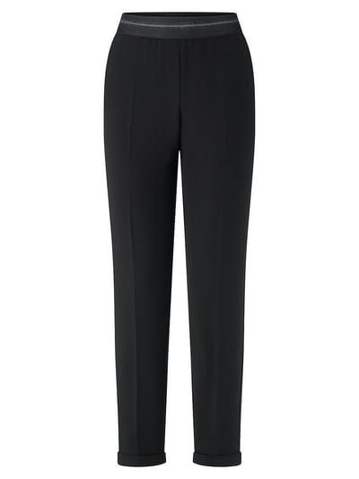 Enkellange broek pasvorm Regular Fit Van Fadenmeister Berlin zwart