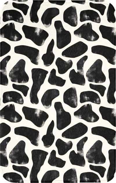 WC mat 50x80 cm - Antislip - Dierenpatroon - Vlekken - Zwart - Wit - Toiletmat - Vloermat - Douchemat - Toilet tapijt - Toiletmatten