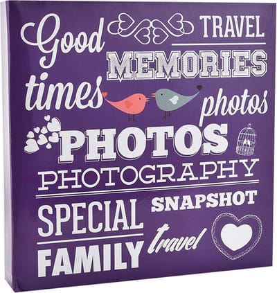 Groot Instekend Fotoalbum Paars voor 500 Foto's 10x15cm - Ringband met CD/DVD Vak