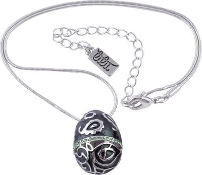 Behave - Korte ketting met ovale hanger en kristalstenen - 40 cm - verlengketting 7,5 cm