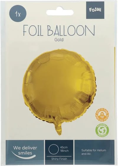 Folat - Folieballon Rond Goudkleurig - 45 cm