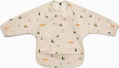 Baby Slab met Lange Mouwen - Beige Zeeleeuw - SMALL 1 t/m 2 Jaar - Kliederschort - Verfschort - Kinderschort - Kinderschort met lange mouwen