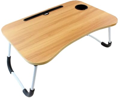 Ceruzo Opklapbare Laptoptafel – Bedtafel 60x40 cm – Tablethouder- Bekerhouder-Uitschuiflade