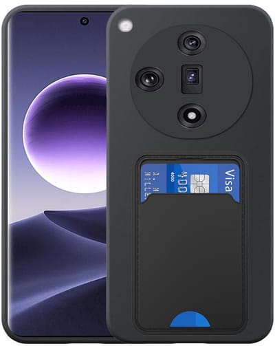 Geschikt voor Oppo Find X7 Telefoonhoesje met TPU Pasjeshouder - Flexible Back Cover Case Siliconen TPU with Cardslot - Zwart - Smartphonica geschikt voor Oppo Find X7