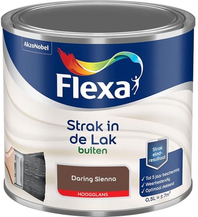 Flexa - Strak In De Lak Buitenlak Hoogglans - Daring Sienna - Mengverf - 500 Ml