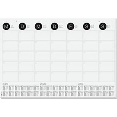 Schrijfonderlegger Sigel maandoverzicht, ca. DIN A2, 3-jaar-kalenderrooster, 12 vellen, ook te gebruiken als wandkalender, z/w