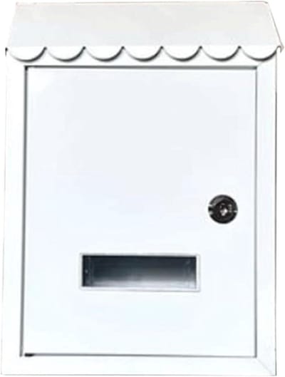Hangende brievenbus - Postbox muur - Post ontvangen - Gegalvaniseerd ijzer - 21x7x30cm - Wit