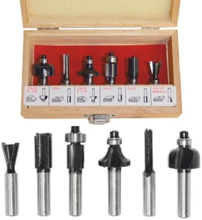 AWTools AW40512 - Houtfrees Set - 6 Stuks - 8mm as