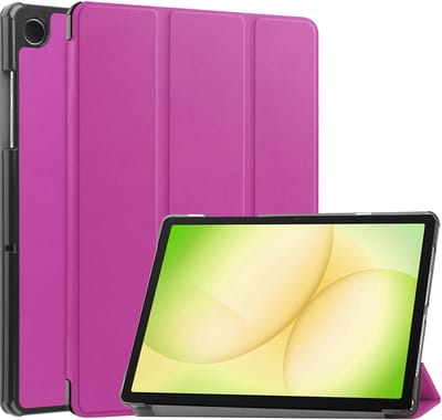 Hoes - Geschikt voor Samsung Galaxy Tab A11 Plus - Dun & Stevig - Trifold Bookcase - Hard Cover - Hardcover Book Case - Tablet Hoesje - Paars