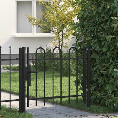vidaXL - Enkele - deur - hekpoort - BOXTEL - met - hoepel - bovenkant - 100 - x - 75 - cm