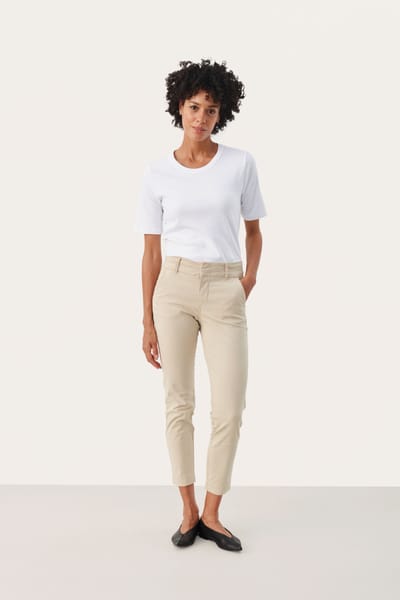 Casual broek Regular fit White Pepper beige